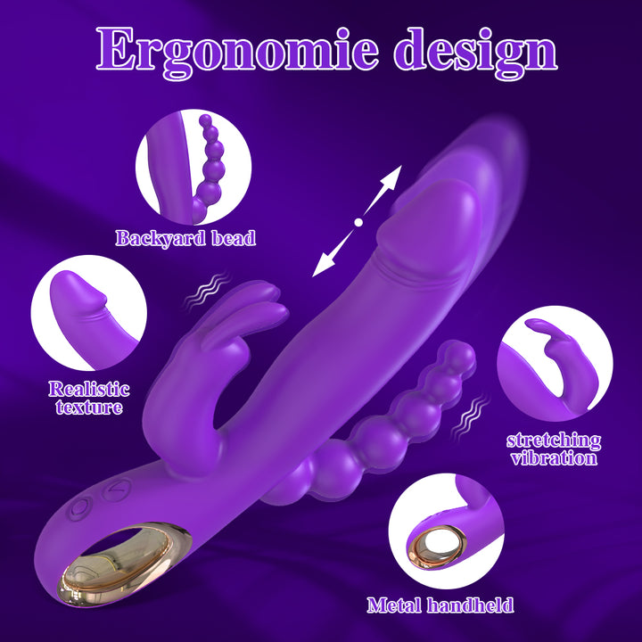 Lila Doppelstimulations-Sexspielzeug, ergonomisches Design