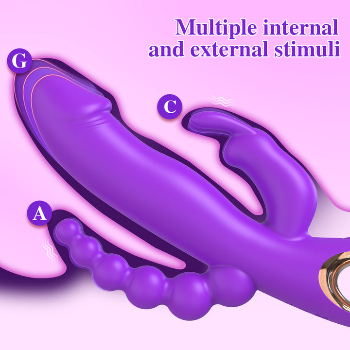 Lila Vibrator für doppelte Stimulation