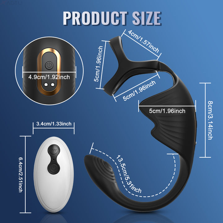 Marielove cock ring with prostate and testicle vibrator with remote control