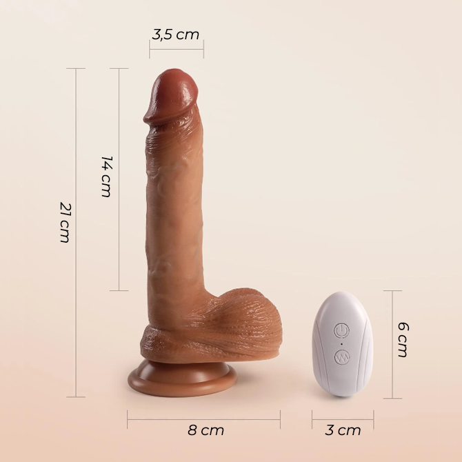 Dildo mit Fernbedienung, Maßangaben