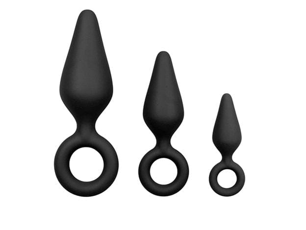 Easytoys Analplugs Default Easytoys Analplug Schwarze Buttplugs mit Rückholring - Set diskret bestellen bei marielove