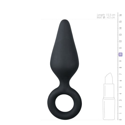 Easytoys Analplugs Default Easytoys Analplug Schwarzer Buttplug mit Zugring - Groß diskret bestellen bei marielove