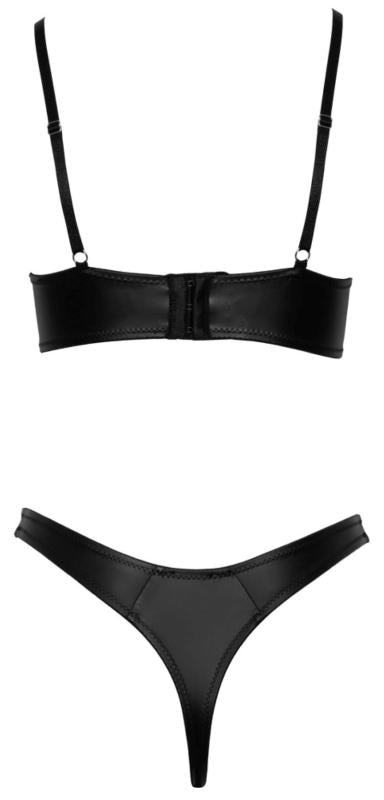 Schwarzes Leder-Dessous-Set