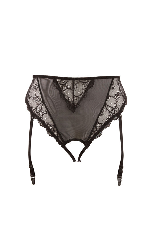 Schwarzer Spitzen-Dessous-Slip