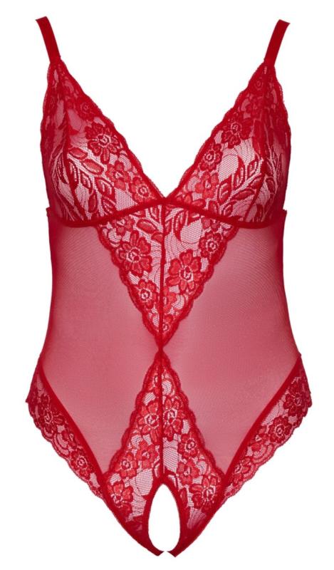 Rotes Spitzen-Dessous, transparent