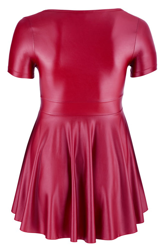 Rotes Latex-Kleid, Rückenansicht