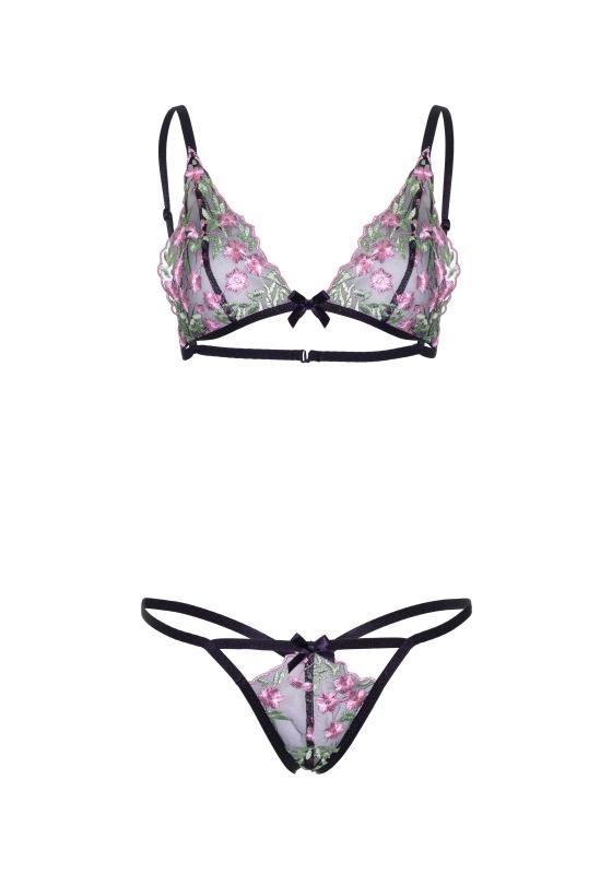 Blumenmuster Dessous-Set