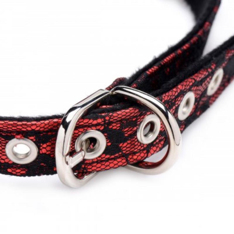 Rotes Halsband mit Schnalle