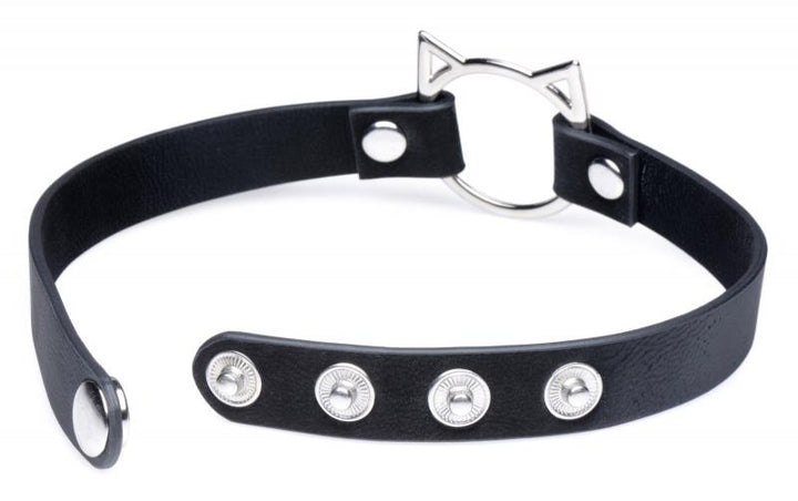 Schwarzes Halsband mit Katzenohren