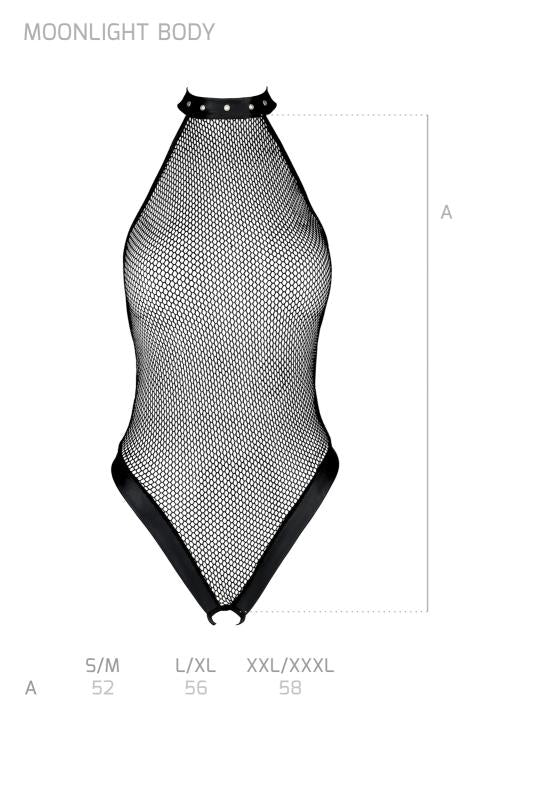 Schwarzer Netz-Bodysuit, erotisch