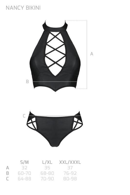 Schwarzer Bikini mit Riemendesign